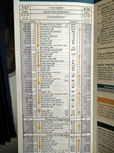 The timetable   